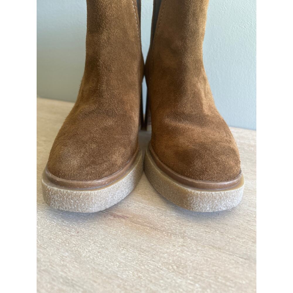 Wonders Y2K inspired brown suede platform boots, BoHo block, heel size 36 - Picture 10 of 10